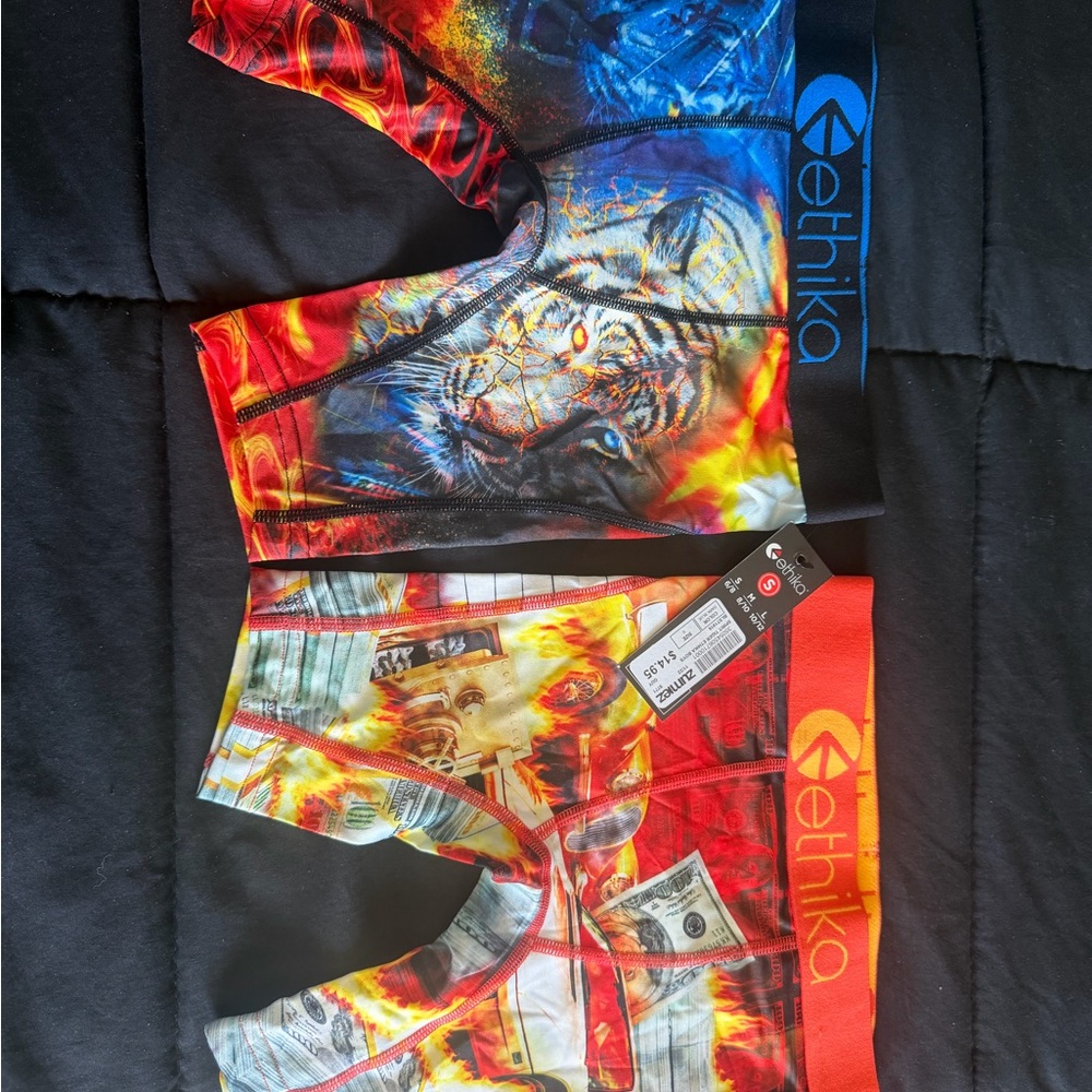Ethika Black and Red Boys Boxer Briefs